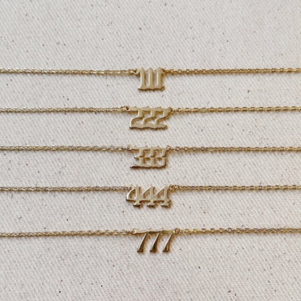 18K Gold Filled 333 Angel Number Necklace - Picture 4 of 5